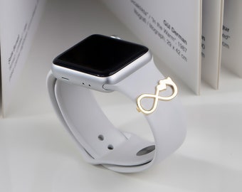 Infinity and Heart Shaped APPLE WATCH Band Charm, Smart Watch Jewelry,, Fitbit Watch Accessories, Gift for her