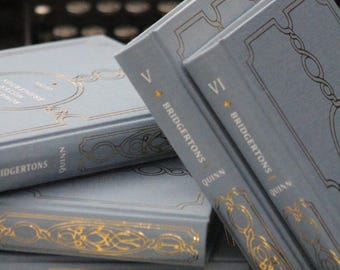 Bridgertons Full Set Custom Rebound Books | Special Edition, Clothbound, Handmade, Julia Quinn