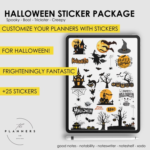 Halloween Digital Sticker Package for Goodnotes Notability Noteswrites Customize Digital Planner İpad