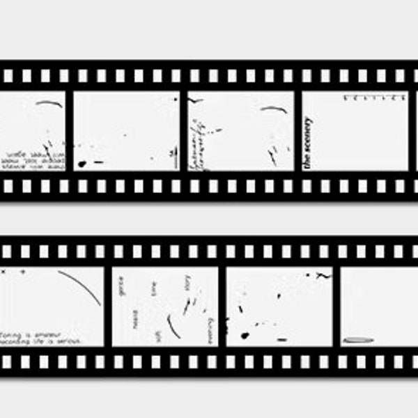 Film Strip PET Stickers, Scrapbook, Journal, Black, White, Travel, Bullet, Old Movie, Nostalgia