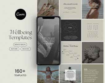 Wohlbefinden Instagram Vorlagen Canva | Psychische Gesundheit, Selbstfürsorge, Selbstliebe, Wellness, spirituell, Life Coach | Social Media Engagement Boost