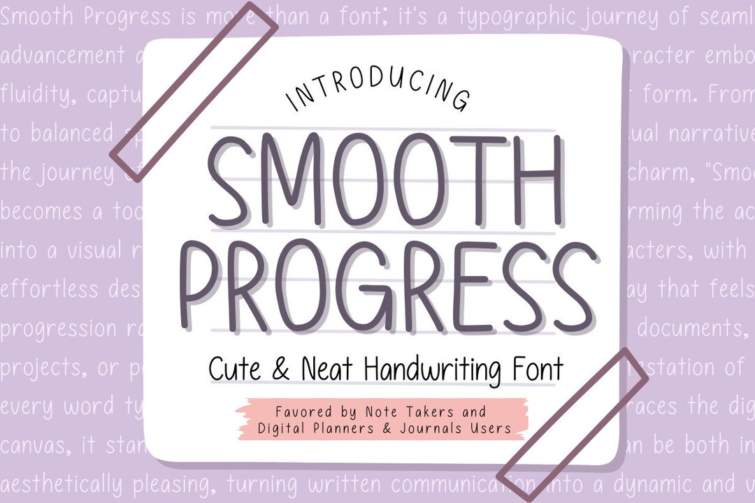Smooth progress font make a note font neat handwritten etsy