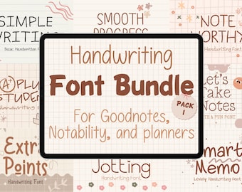 Font Bundle Handwritten Font Goodnotes Simple Font Study Digital Note Font Neat Handwriting Fonts Clean Notability Font Planner | CM Pack