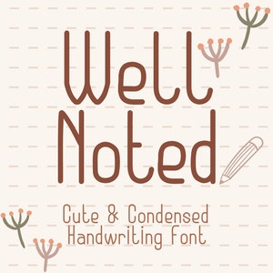 Handwritten Font Goodnotes Simple Font Study Digital Note Cute Font Neat Handwriting Fonts Clean Journal Font Planner | Well Noted