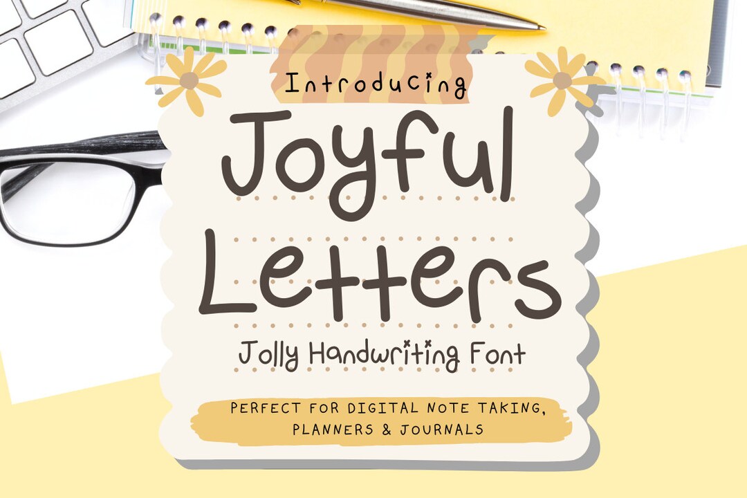 Joyful letters font make a note font neat handwritten font etsy