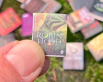 Miniature Books Set of 10 - Tiny PVC Books for Fairy Gardens & Dollhouse Decor