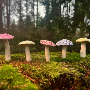 Handmade Clay Mushrooms: Whimsical Fairy Garden Decor