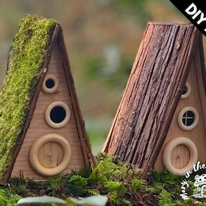 2x DIY A-Frame Fairy House Kit - Whimsical Craft for Magical Gardens