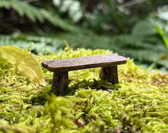 Miniature Park Bench - Fairy Garden Accessory - Dollhouse Bench - Terrarium Decor - Mini Furniture