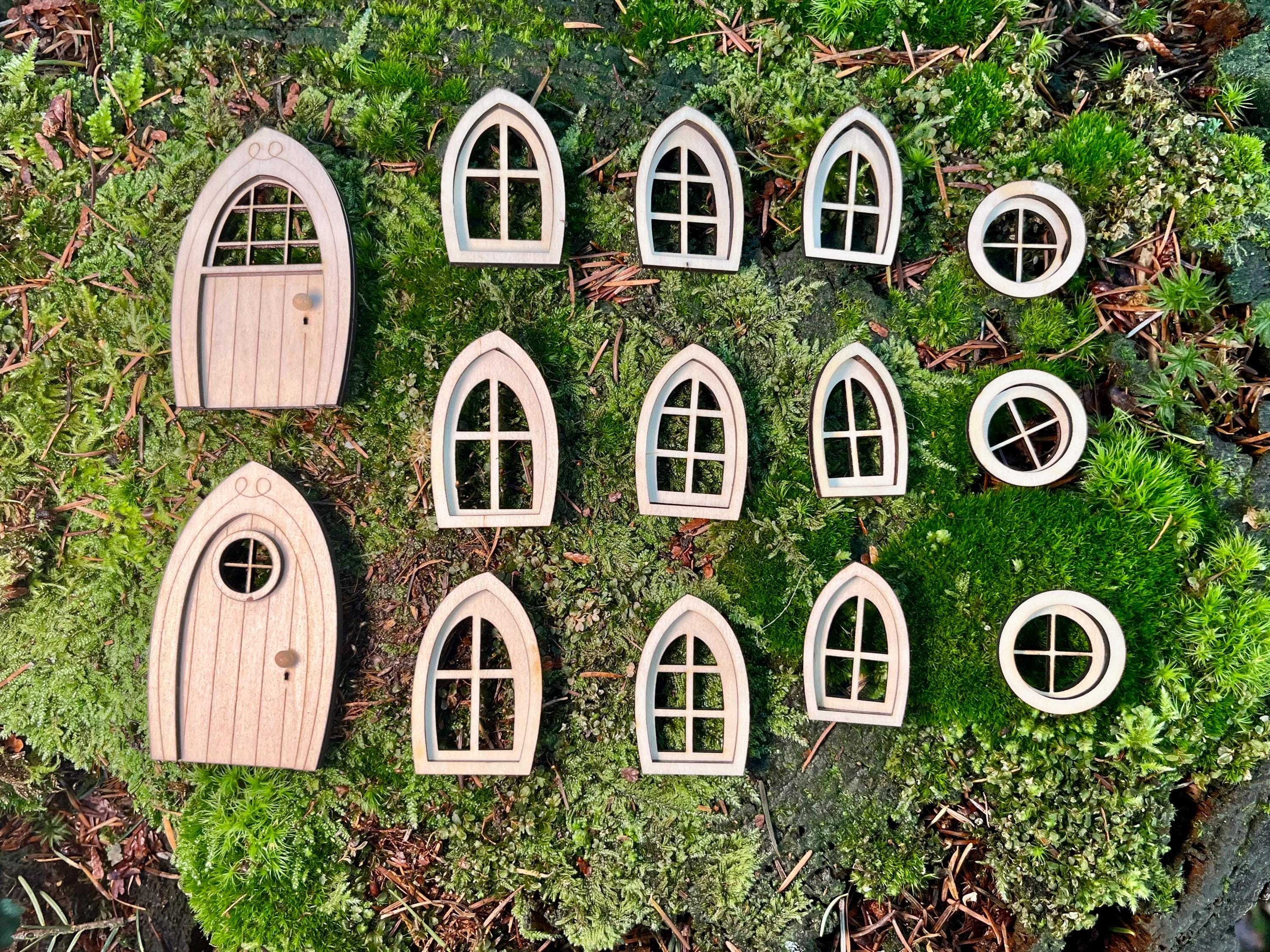 DIY Small Fairy Doors and Windows Set – Create Your Own Magical Fairy House!