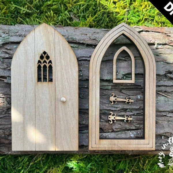 DIY Gothic Fairy Door Set - Create Your Own Magical Entrance