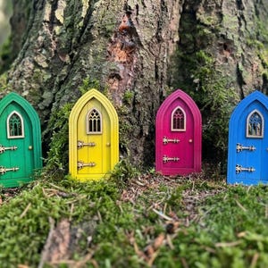 Gothic Fairy Door - Outdoor Garden Accent, Whimsical Tree Base Decor