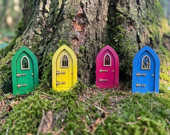 Gothic Fairy Door - Outdoor Garden Accent, Whimsical Tree Base Decor