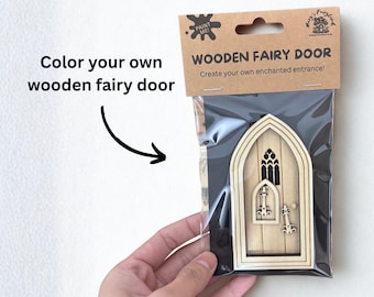 DIY Wooden Fairy Door - Unpainted Craft Kit - Enchanted Decor
