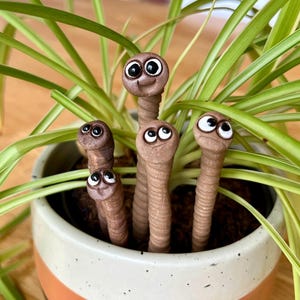 Handmade Clay Worm: Whimsical Fairy Garden Decor