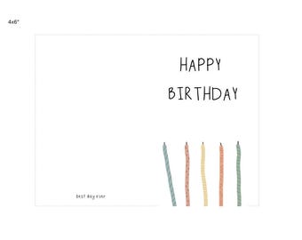Alles Gute zum Geburtstag Karte Printable PDF | Fingerabdruck-Handarbeit für Kinder | DIY Geburtstags-Tageskarte | Sofort Download