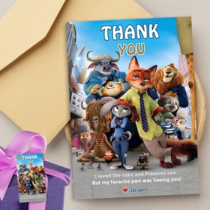 Zootopia 2 Birthday Party Zootopia 2 thank you card Zootopia 2 return gift Printable Zootopia 2 party favor Digital Zootopia 2 Gift Siblings