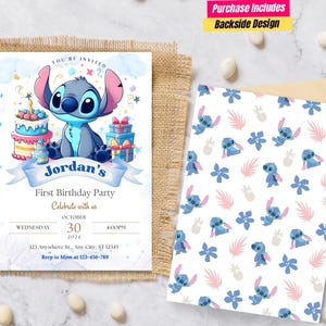 Stitch Birthday Invitation Template Stitch and lilo Birthday Invitation Stitch Editable Birthday Invitation Lilo and Stitch Birthday Party