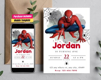 Editable spiderman Birthday Invitation Template Spidey and his Amazing Friends Invite  Spidey Birthday Template spiderman theme Birthday boy
