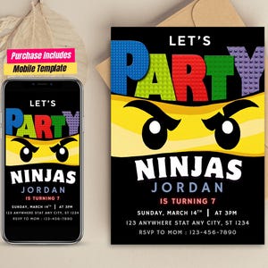 Ninja Birthday Invitation Martial Arts Invite Ninja Party Warrior Birthday Ninja Warrior Invitation Kids Ninja Birthday Invitation Ninja Gym