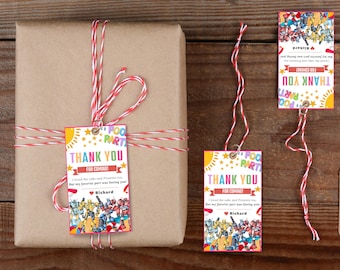 Etiqueta imprimible para fiesta de verano en la piscina de Transformers Etiqueta de cumpleaños de Bumblebee de Transformers Plantilla de etiqueta de agradecimiento de Transformers Etiqueta de regalo de Transformers