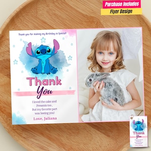 Stitch Birthday thank you photo card baby Lilo & stitch thank you card with photo Stitch thank you card Stitch and Lilo Birthday party gifts