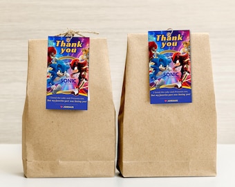 Etiquetas de agradecimiento para fiesta de Sonic para imprimir Etiquetas de agradecimiento de Sonic Etiqueta de regalo de agradecimiento de Sonic the Hedgehog Etiqueta de recuerdo de fiesta de Sonic Etiqueta de gratitud de Sonic