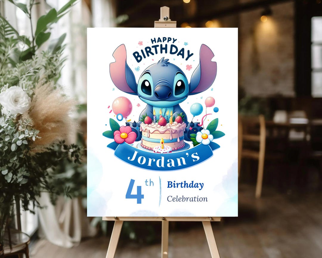 Stitch Sign In Editable Stitch Welcome to the World Sign Template Stitch Welcome ...