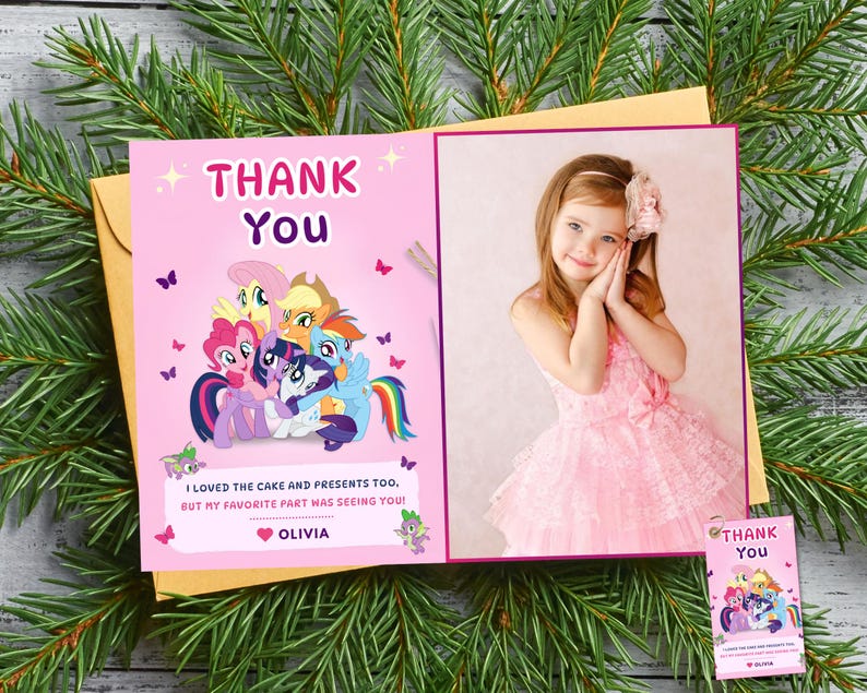 Printable Pony Birthday Thank You Card Unicorn Pony Thank You Party for ...