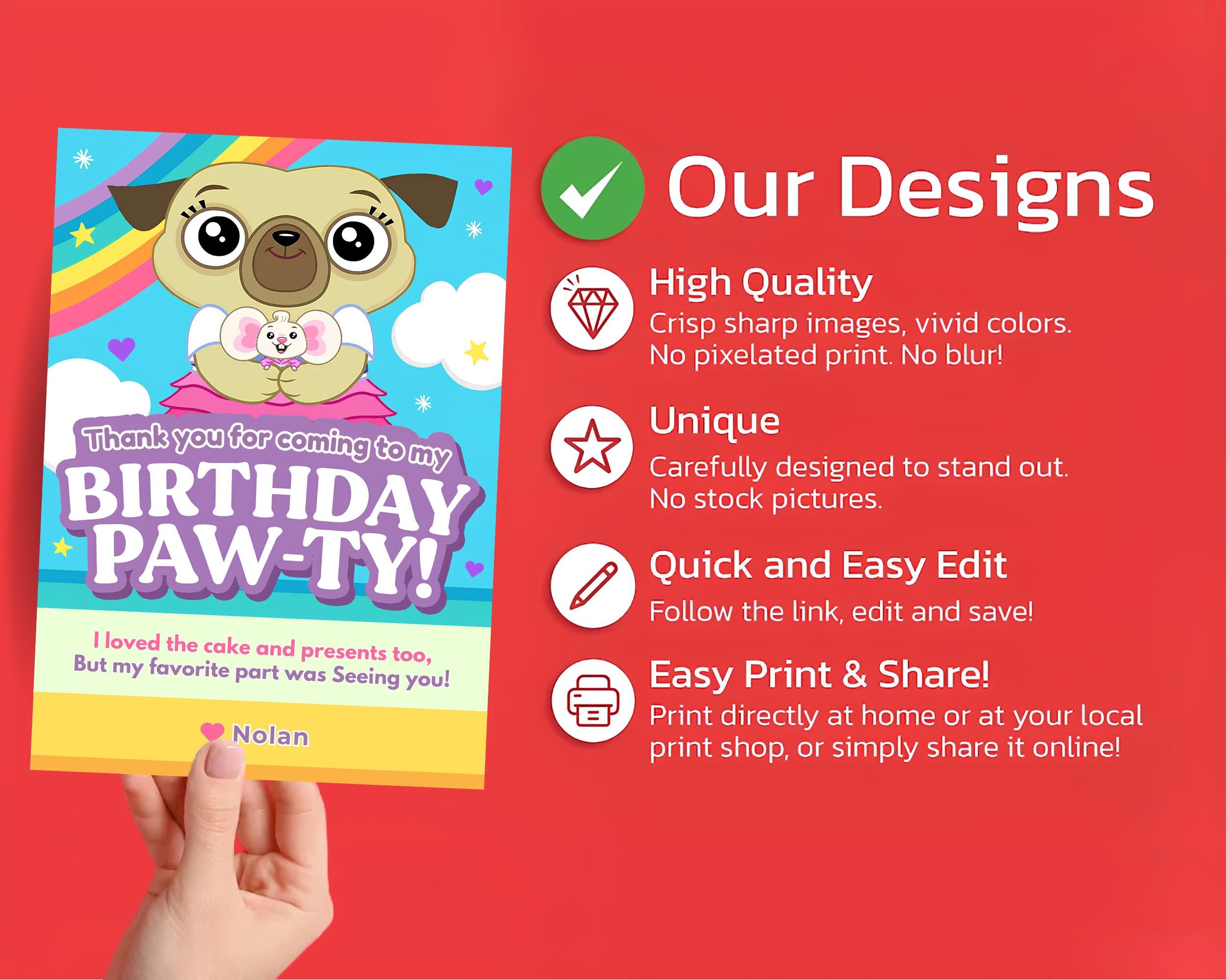 Editable Chip and Potato Thank You Tag Chip and Potato Birthday Party ...