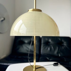 1970s Table Lamp Acrylic & Brass Mushroom