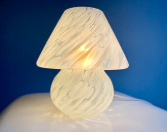 1970s Mushroom Table Lamp Space Age Murano Swirl Glass