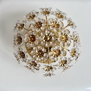 1970s Palwa Wall or Ceiling Lamp Crystal Glass