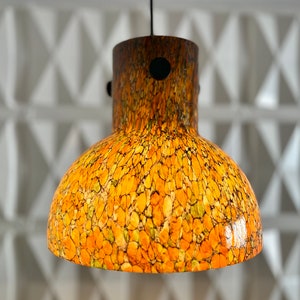 vintage 1970s Pendant Glass Lamp by Peill Putzler Mid Century
