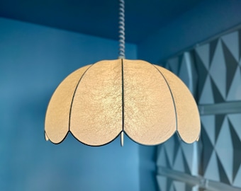 vintage Cocoon Pendant Lamp Flower 1970s