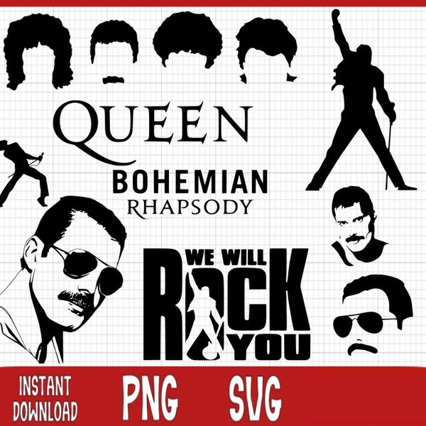 Freddie Iconic Singer / Superstar / Svg Png Digital Files / Cutter Cricut /Instant Download