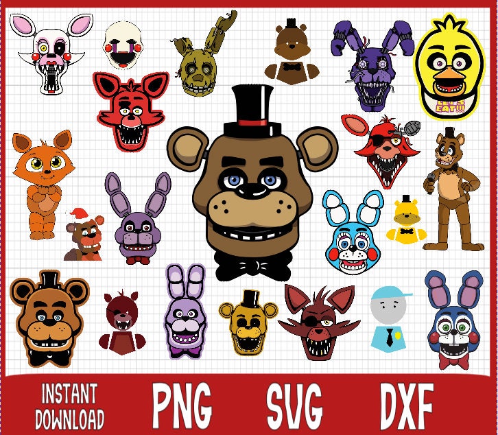 FNAF Cake Toppers Fnaf Printable Centerpiece Five Night's at Freddy's Decorations  Fnaf Birthday Download Fnaf Centerpiece Birthday Fnaf Bday 