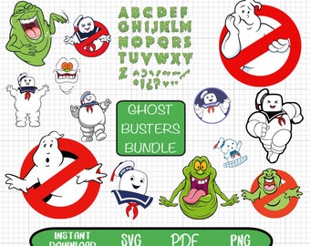 Ghost buster SVG bundle / Vector Pdf Png Svg Font / Ghost design / Silhouette Cricut/ Instant Download / Kids Clipart