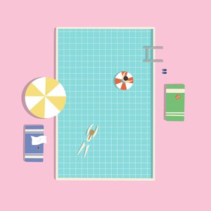 summer swimming pink pool