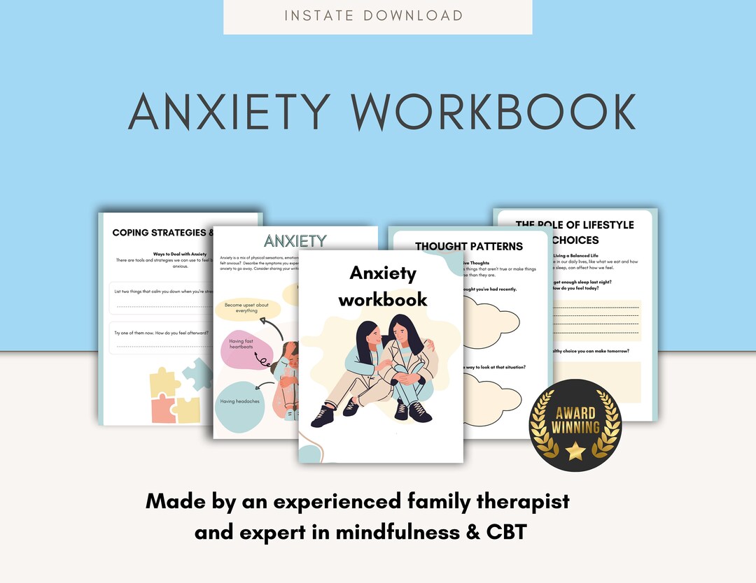 Teen Anxiety Workbook Therapy Worksheets Self Esteem Etsy
