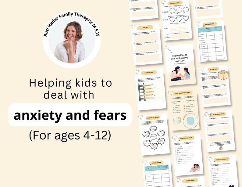 Anxiety and Fears Workbook for Kids, 22 Anxiety Worksheets Resource