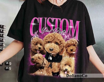 Custom Bootleg T-Shirt, Custom Pet Photo Shirt, Custom Your Own Bootleg, Insert Your Design, Vintage Graphic 90s Tshirt,Dog Mom Cat Mom Gift