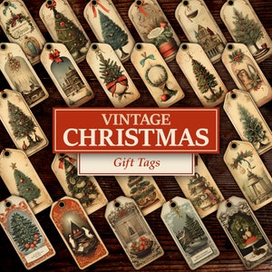 Weihnachten Geschenkanhänger, Junk Journal Seiten, Weihnachten zum Ausdrucken, Digitales Scrapbook Seiten, Geschenkanhänger, Scrapbook Zubehör Weihnachten
