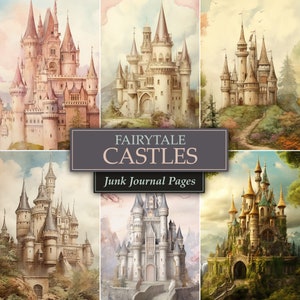 Fairytale Castle Digital Paper: Junk Journal Scrapbook (Digital Download)