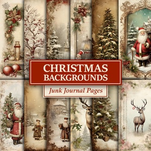 Pagine di diario di Natale Junk, Natale stampabile, pagine di album digitali, pagine di Babbo Natale, forniture per album, regalo di Natale
