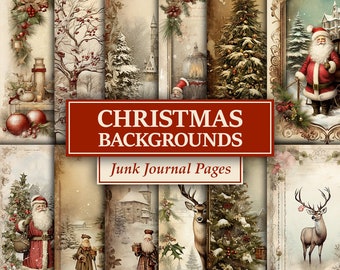 Christmas Junk Journal Pages, Printable Christmas , Digital Scrapbook Pages, Santa Claus Pages, Scrapbook Supplies, Christmas Gift