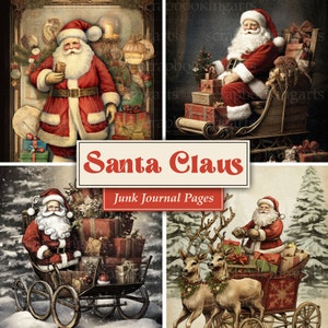 Diário de Junk do Papai Noel, Criação de Cartões, Imprimível de Natal, Páginas de Scrapbook Digital, Artesanato em Papel Digital, Suprimentos para Scrapbook, Presente de Natal