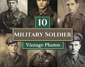 Vintage US Military Soldier Photos: 10 Printable Portraits (Digital Download)