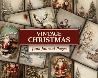 Printable Christmas, Junk Journal Pages, Christmas Printable, Holly Jolly, Scrapbook Supplies, Christmas Gift, Retro Pages, Merry Christmas