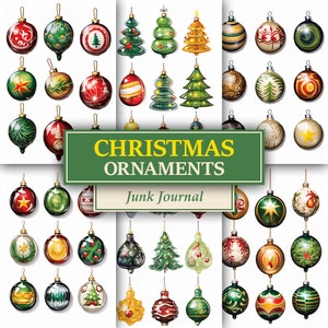 Vintage Christmas Ornament Printable: Scrapbook & Junk Journal (Digital Download)